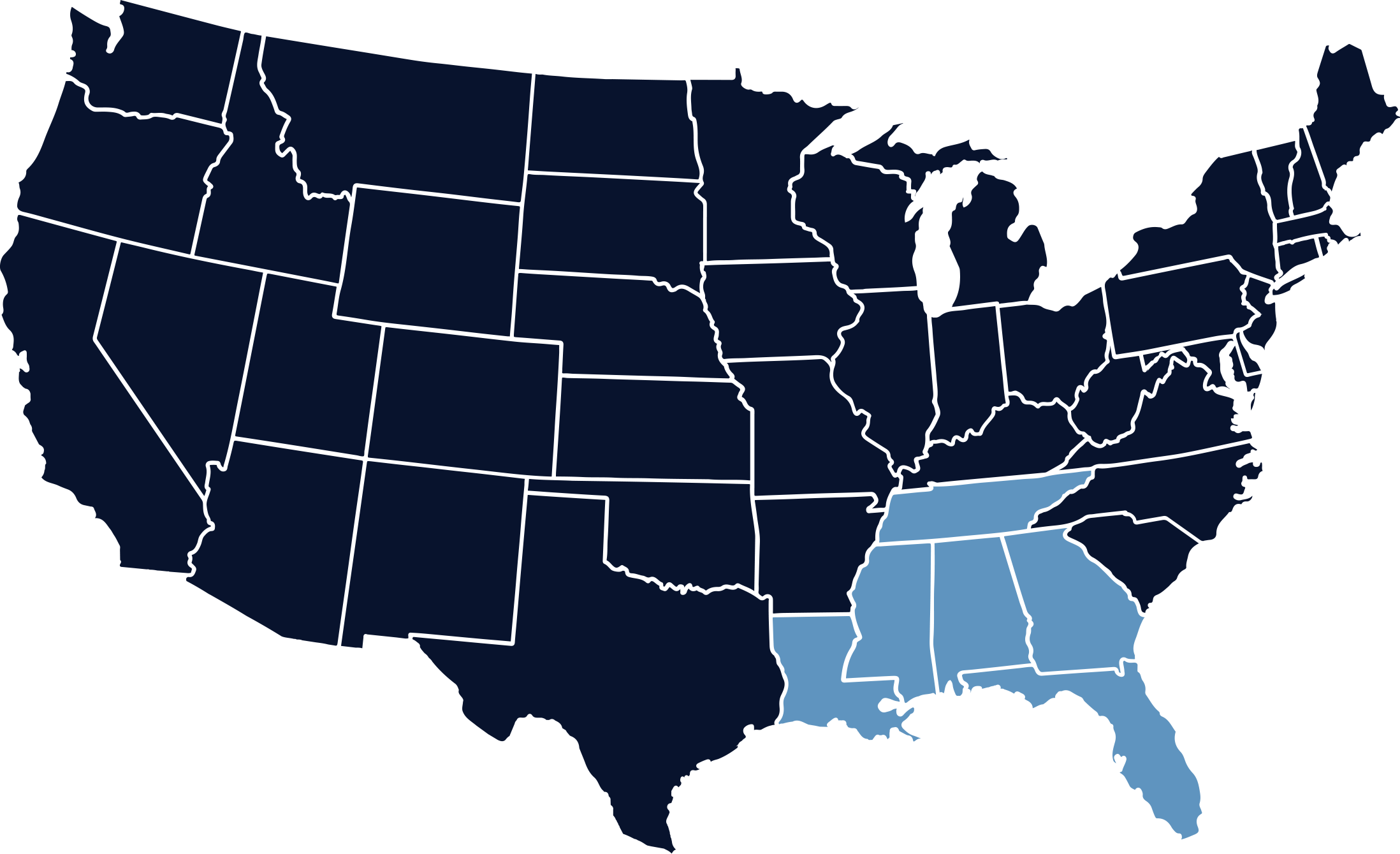 Louisiana #Mississippi #Alabama #Tennessee #Georgia #Interstate #Map #USA